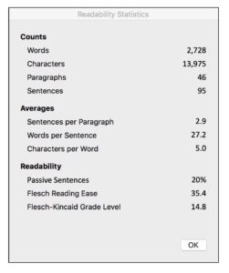 readability stats BEFORE revisions