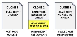 highlight text for differences between clones