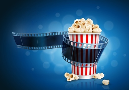 Video film strip and popcorn.