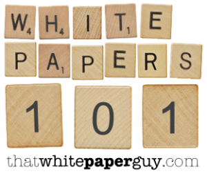 logo for white papers 101 blog posts