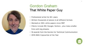 slide from AWAI White Paper Mastery program 2022