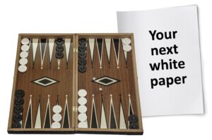 backgammon board and white paper