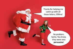 Santa and his associate Elfilina