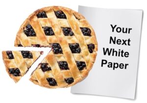blueberry pie with white paper