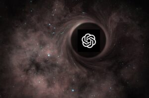 Black hole with OpenAI logo