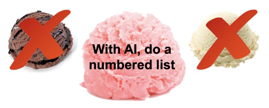 with AI do a numbered list