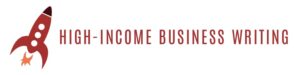 high income business writing logo