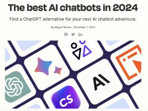 screenshot of Zapier article on best AI chatbots of 2023