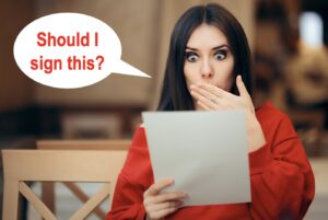 woman wondering about bad contract